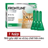Thuốc Nhỏ Gáy Trị Ve và Bọ Chét Trên Mèo - FRONTLINE PLUS CAT - 1 Hộp (3 Tuýp) - Nông Trạ