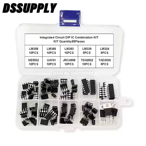 85PCS/Set Integrated Circuit DIP IC JRC4558 LM358 LM386 LM324 LM393 LM339 NE5532 UA741 Electronic Co