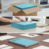 Light Blue Leather Grain Paper 230 gsm Cardstock for A4 A3+ Cover Paper