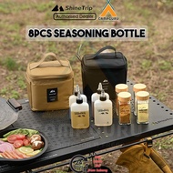 ShineTrip 8pcs Seasoning Bottle Set 120ml Food Grade Glass Shaker Camping Outdoor Portable Oil Bottl