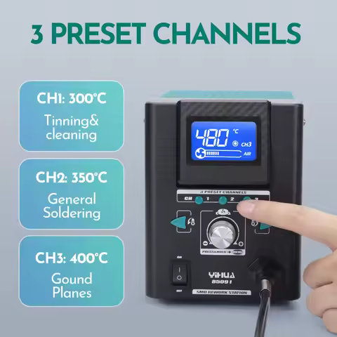 YIHUA High-Precision Station 8509-I Micro Hot Air Gun with 0.5mm Nozzles SMD Digital Desoldering Rew