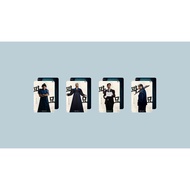 Set of cards with rounded corners of the movie Exhuma - tomb of ghosts (Lee Do-hyun,Kim Go-eun,Choi 
