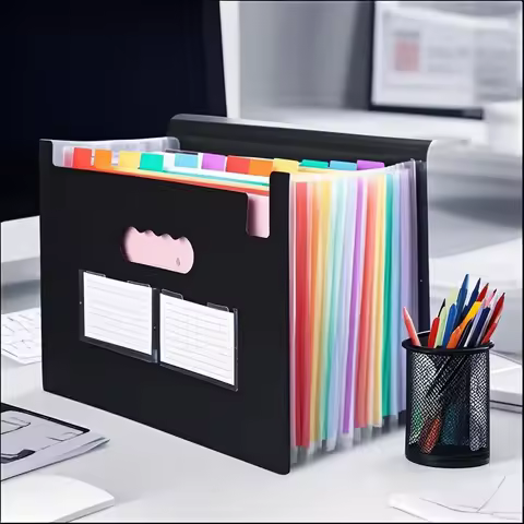 Makeasy File Organizer Expanding File Folder Portable Monthly Paper Bill Tax Receipt Organizer Lette