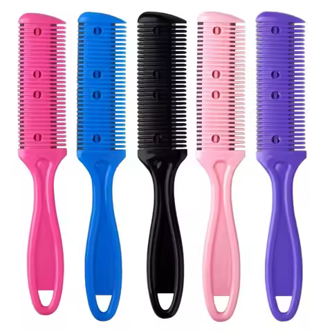 5Pcs Professional Trimmer Razor Dual Side Scissors for Hair Thinning, Slim Haircuts & Barber Groomin