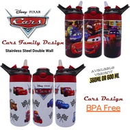 Disney Cars, Lightning McQueen Vacuum Insulated Bottle Tumbler Hot and Cold Portable Stainless Steel