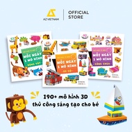 Children's books: SET of 3 books 190+ Creative 3D crafts for children