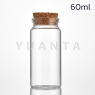 Yuanta ขวดแก้ว มีฝาไม้ขวดแก้ว 50ml 60ml Glass bottle