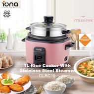Iona 1L Rice Cooker With Stainless Steel Steamer - GLRC10 (1 Year Warranty)
