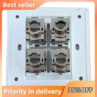 4 Sockets CAT6A RJ45 Faceplate LAN Network Outlet Jack Shielded Ethernet Wall Panel Board 86x86mm Ne