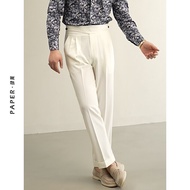 Wrinkle-Resistant Retro Gurkha High-Waist Straight Leg Pants