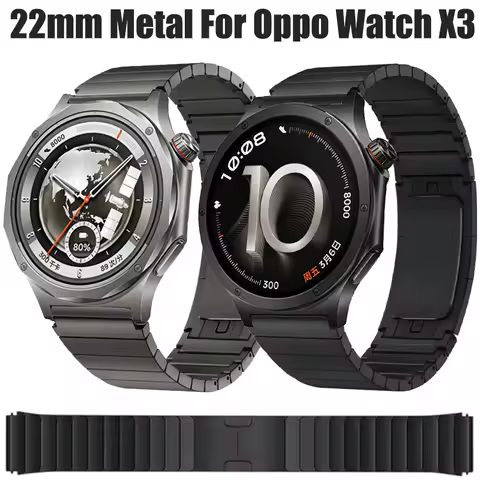 22mm Metal Strap for Oppo Watch X3/X2/S Oneplus Watch Lite/3/2R Stainless Steel Wristband Huawei Wat