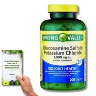 SupeRed Glucosamine Sulfate Potassium Chloride Tablets - 1000 mg, 200 Count, 100-Day Supply - includ