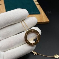 💜CARTIER 卡地亞 LOVE系列 18K金 雙面圓餅頸鏈 女款｜生日禮物 情人節鎖骨鏈