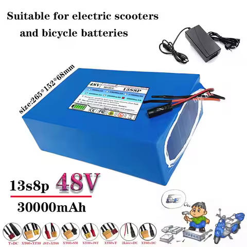 48V 30Ah 30000mAh 18650 13S8P lithium battery pack with large capacity suitable for 48V 250-1500W bu