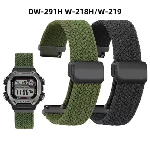 For Casio DW-291H/DW-290 W-218H/W-219H Knitted Nylon Canvas Watch Strap Waterproof Fashion Men's Mag