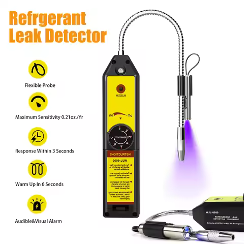 WJL-6000 Freon Leak Detector Halogen Leak Detector R22 R410A R134A R1234YF Refrigerant Gas HVAC Air 