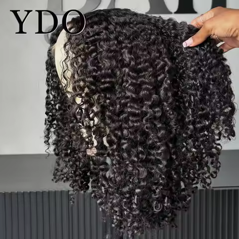 Pre Plucked Fiji Curly 13x6 HD Lace Front Wig Deep Curly Water Wave 13X4 HD Full Lace Front Human Ha