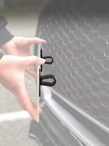 BEVINSEE 2PCS Car License Plate Mounting Clips for Honeycomb Grille For Audi S3 RS RS3 RS4 RS5 RS6 T