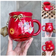 Starbucks 2021 New Year Ox Year Limited Zodiac Red New Year Lucky Bag Ceramic Mug with Tea Drain