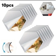 10pcs Mirror Hexagon Wall Decor DIY Cermin Hexagon Hiasan Dinding