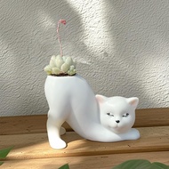 Creative Cute Cat Tail Pillar Flowerpot Cartoon Vase Animal Creative Succulent Monkey Tail Pillar Ca