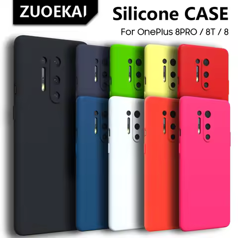 For OnePlus 8PRO Case High Quality Liquid Silicone Soft Cover For One Plus 8 9 9R 9PRO 9RT OnePlus8 
