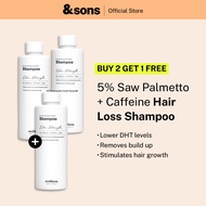 [Buy 2 Get 1 Free] andSons 3x Anti Hair Loss 5% Saw Palmetto Caffeine DHT Blocker Shampoo for Men (3