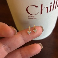 Original 916 Gold&375 Gold Non Fading Zircon Heart Earrings Suitable for Women's Gifts