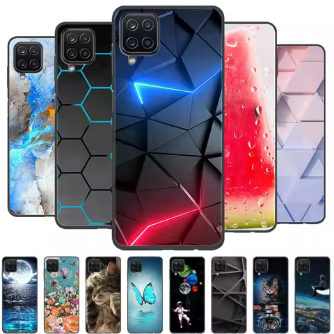 For Samsung Galaxy A12 Case Phone Cover Silicon Soft Back Cases For Samsung A12 Case Cat Fashion Bum