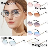 MAXGOODS Oval Sunglasses Tinted Eyewear Fashion UV400 Protection Diamond Cutting Lens