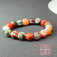 Colorful Bracelet Xinjiang Alxa Agate Bracelet Men Women Style Wenwan Agate Bracelet Candy Color Aga