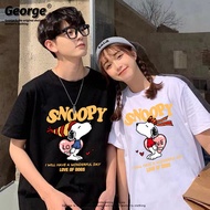 T-Shirt Couple Outfit Snoopy Feifei Kissing Short Sleeved T-shirt Cartoon Niche Design Cotton