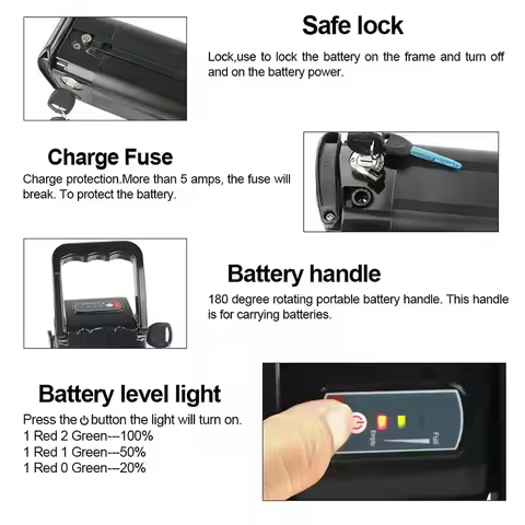 48v 30ah Silver Fish EBike Lithium Battery 52 Volt 45ah Batterie Vélo 36v 13Ah Duotts S26 Battery 60
