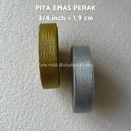Gold Silver Ribbon Gold Silver Ribbon 3/s 4 INCH = 1.9 CM | 3/4" Gold Silver Ribbon 3/4in