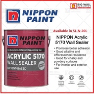 5L / 20L Nippon Paint Acrylic 5170 Wall Sealer Solvent-Based For Exterior &amp; Interior Repainting Use Big Wall Hardware