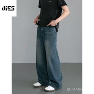 D714 - (BIRU MUDAH/BIRU) Jies Clothes [Baru Tiba] Seluar Jeans Baggy Loose Fits Wide leg Hight Desig