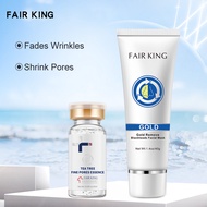 FAIR KING Remove Blackhead Pore Set Gold Improve Rough Skin Acne Shills Blackhead Remover Facial Mask+Tea Tree Shrink Pores Hyaluronic Acid liquid Moisturizing Face Serum