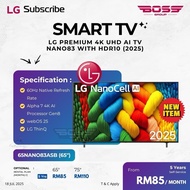 LG PREMIUM 4K UHD AI TV NANO83 WITH HDR10 65 INCH [INSTALMENT‼️]