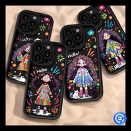 Q version girl Case bumper shockproof phone Case For Couples OPPO A16 A38 A8 A53 A18 A54 A58 A52 A23