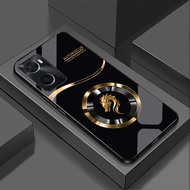 Ốp Lưng cho OPPO A76 A77S A96 A57 Mặt kính cường lực cao cấp Họa tiết LOGO RỒNG