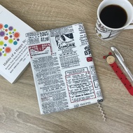 英文報紙 手作布書衣 布書套 A5/25K 可調式書衣