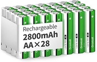AA Rechargeable Batteries 2800 mAh High Capacity 1500 Cycles 1.2 V NiMH Low Self-Discharge AA Batter