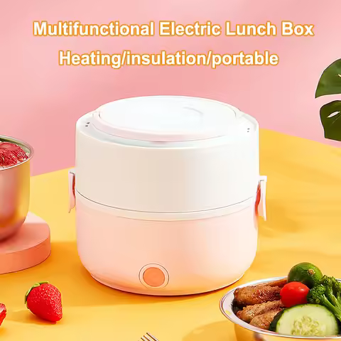 2024 Upgraded Fast Heating Electric Lunch Box Small Multi-functional Insulated Rice Cooker Steamer P