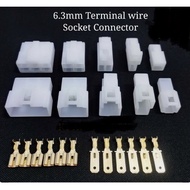 1pin 2pin 3pin 4pin 6pin 6.3mm wire socket wayar soket set plug adapter car wire connector universal