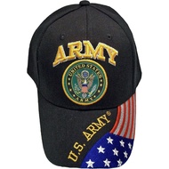 UNITED STATES ARMY BASEBALL STYLE EMBROIDERED HAT flag us usa black cap