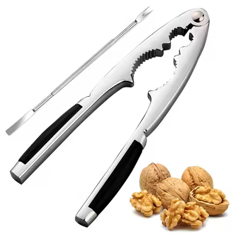 Zinc Alloy Nutcracker Multifunctional Nut Cracker for Walnuts Fit for Most Nuts Walnuts Hazelnut Pis