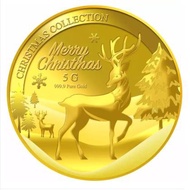 999.9 Pure Gold | 5g Reindeer Gold Medallion