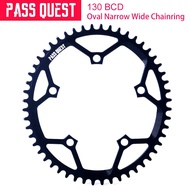 PASS QUEST 130BCD Oval Bicycle Chain Link MTB Bicycle Sprocket 42T -52T Bicycle Chainring ultralight bicycle accessories