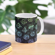 Mug Glass D20 Dice Set Pattern Rainbow