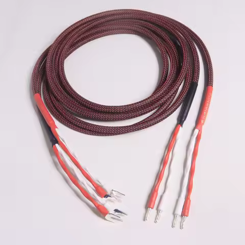 1 Pair HIFI Canare Original 4S8 15AWG*4core HiFi audio cable Speaker cable Banana&Y spade Amplifier